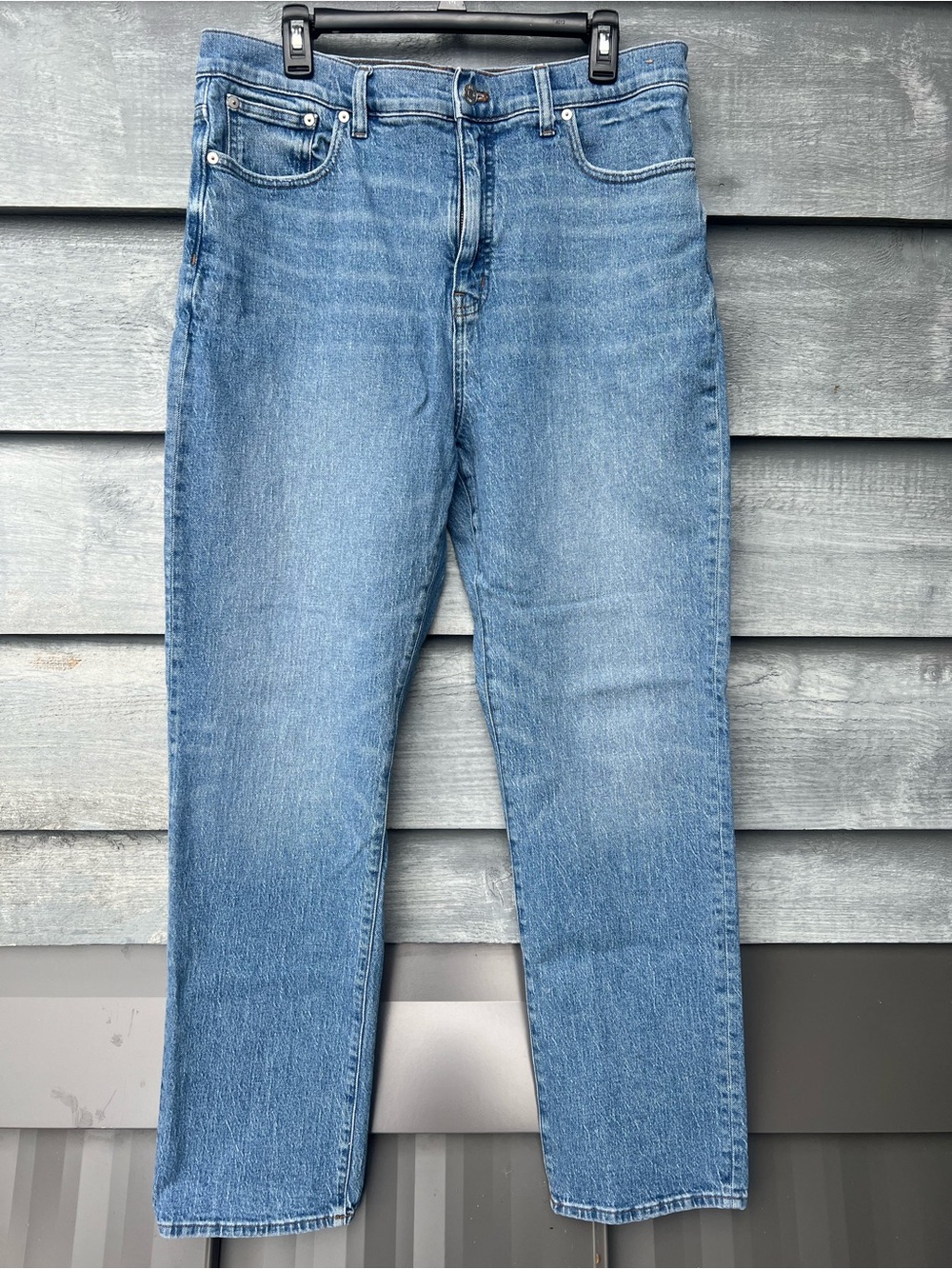 Madewell The Perfect Vintage 90s Straight Jeans, Light Wash, High-Rise, Size 32T